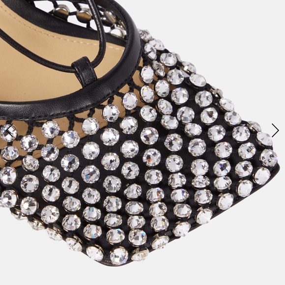 Bottega Veneta Black Crystal Lace-Up Stiletto Pumps - Picture 3 of 7